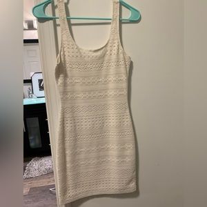 Simple white laced bodycon dress